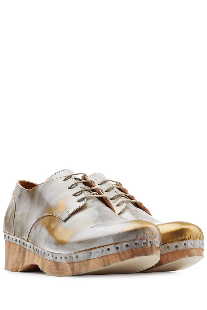 Maison Margiela Maison Margiela Metallic Leather Lace-ups - Multicolor