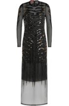 Tamara Mellon Embellished Dress With Sheer Overlay