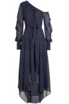 Jonathan Simkhai Jonathan Simkhai Asymmetric Chiffon Dress With Metallic Thread