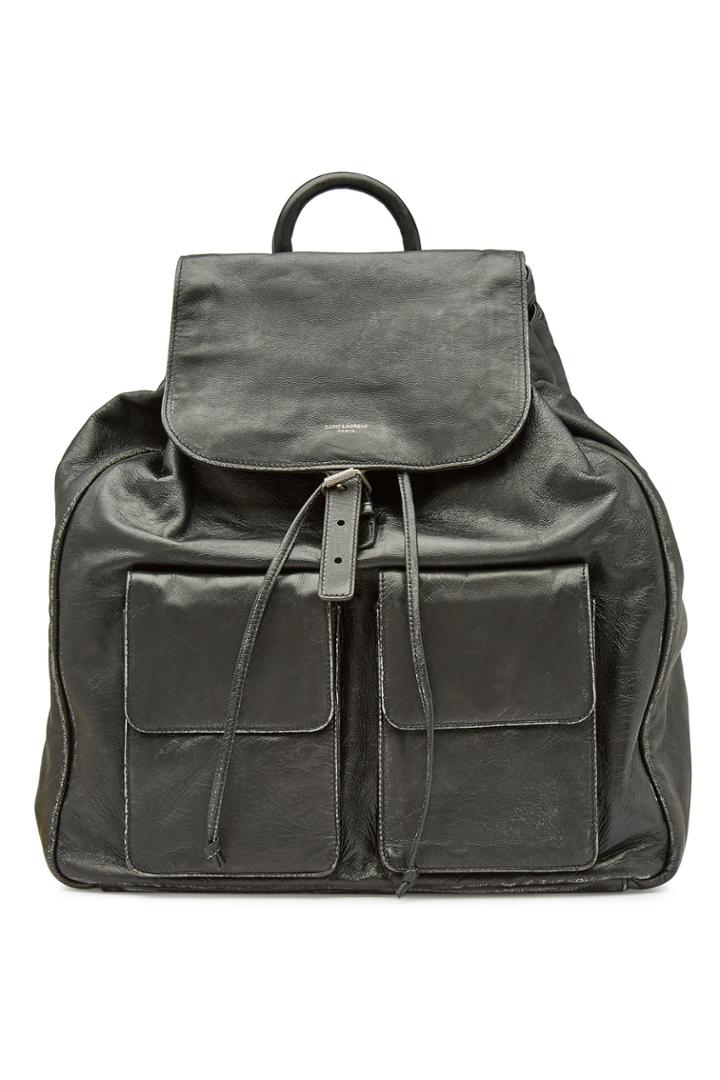 Saint Laurent Saint Laurent Leather Backpack With Distressed Detail