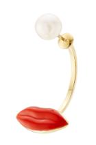 Delfina Delettrez Delfina Delettrez 9kt Yellow Gold Earring With Lips And Pearl