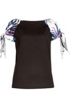 Emilio Pucci Emilio Pucci Cotton Top With Printed Silk Sleeves