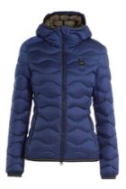 Blauer Blauer Wave Quilted Down Jacket With Hood - Blue