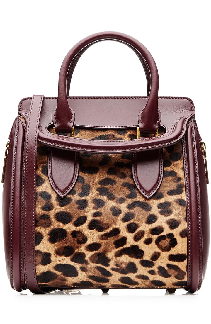 Alexander Mcqueen Heroine Mini Leather And Pony Hair Tote