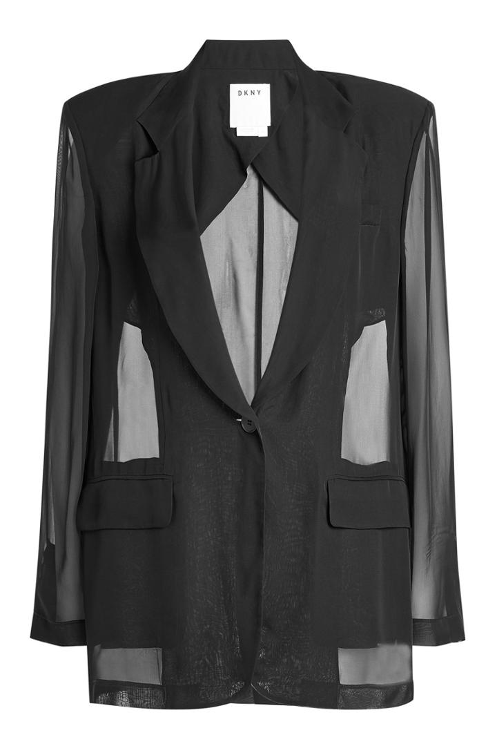 Dkny Dkny Blazer Blouse With Sheer Inserts