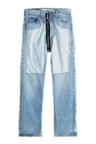 Off-white Off-white Distressed High-waist Jeans With Zipper - Blue