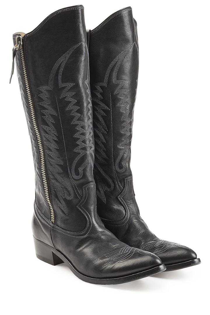 Golden Goose Golden Goose Leather Cowboy Boots - Black