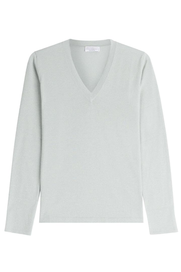 Brunello Cucinelli Brunello Cucinelli Cashmere-silk V-neck Pullover