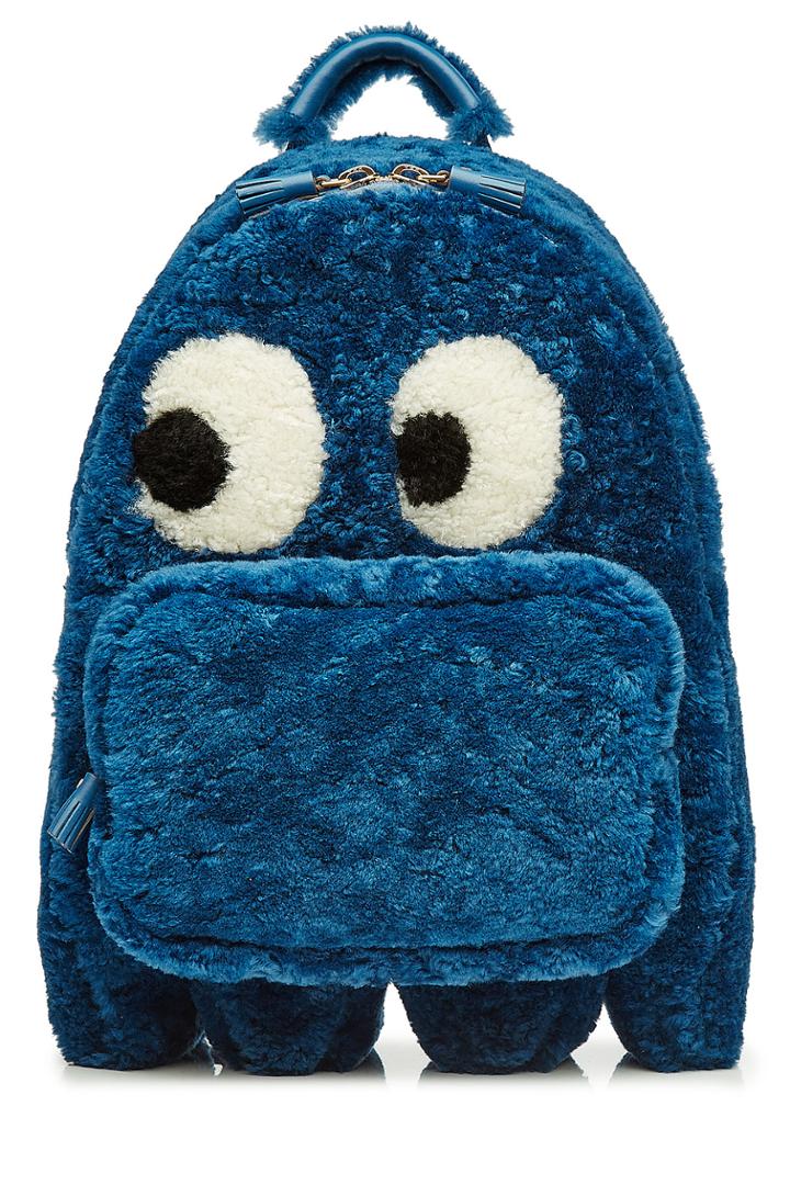 Anya Hindmarch Anya Hindmarch Ghost Shearling Backpack - Blue
