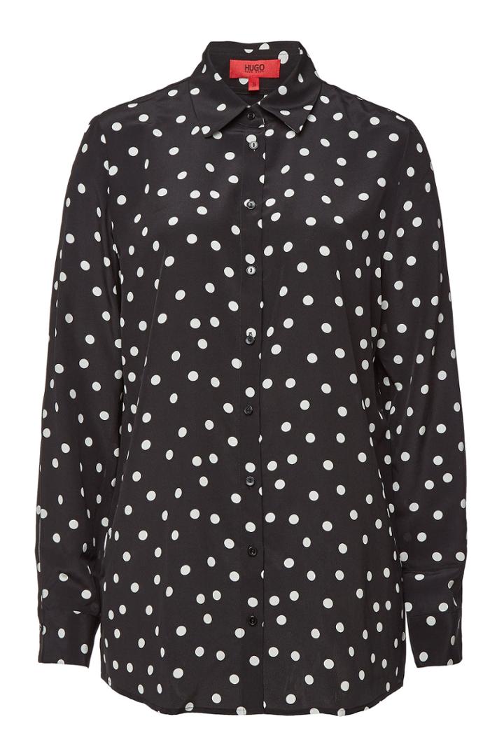 Hugo Hugo Elifia Polka Dot Silk Shirt