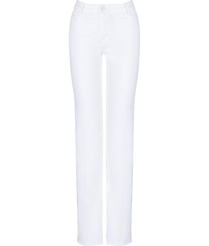 Mother High-waisted Wide Leg Jeans In White