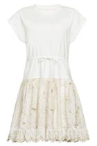 See By Chloé See By Chloé T-shirt Dress With Eyelet Lace Skirt