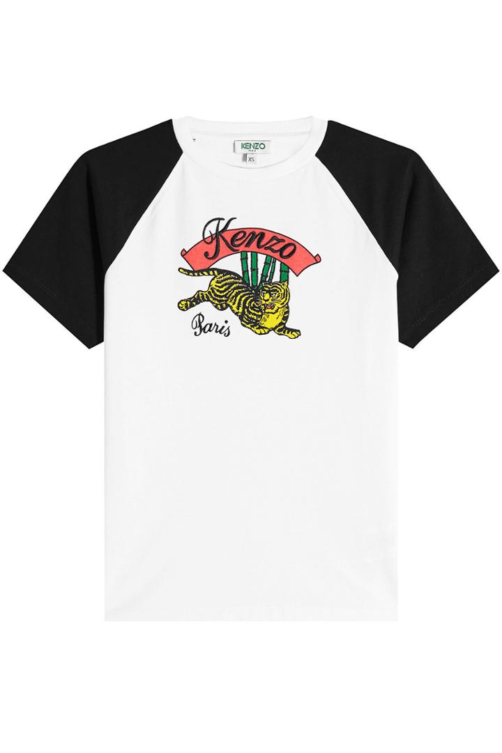 Kenzo Kenzo Jumping Tiger Printed Cotton T-shirt