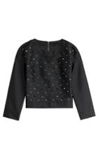 Karl Lagerfeld Karl Lagerfeld Satin Twill Top With Sequin Embellishment