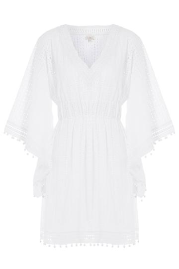 Talitha Talitha Embroidered Cotton Mini Dress - White