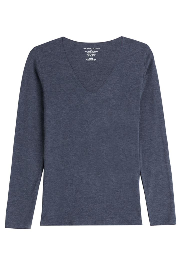 Majestic Majestic Long Sleeved Jersey Top - Blue
