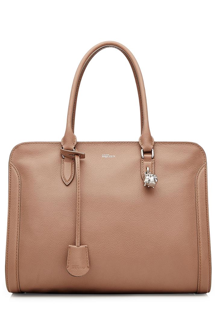 Alexander Mcqueen Alexander Mcqueen Small Padlock Leather Tote - Brown
