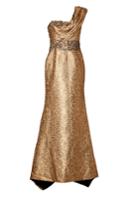 Marchesa Marchesa Brocade One-shoulder Gown - Gold