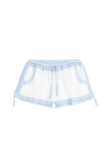 Anna Kosturova Anna Kosturova Cotton Shorts With Crochet - White