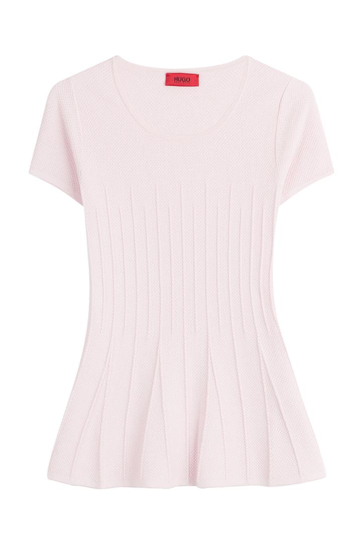 Hugo Hugo Stretch Top With Peplum - Rose