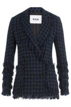 Msgm Msgm Printed Blazer With Cotton And Linen - Blue