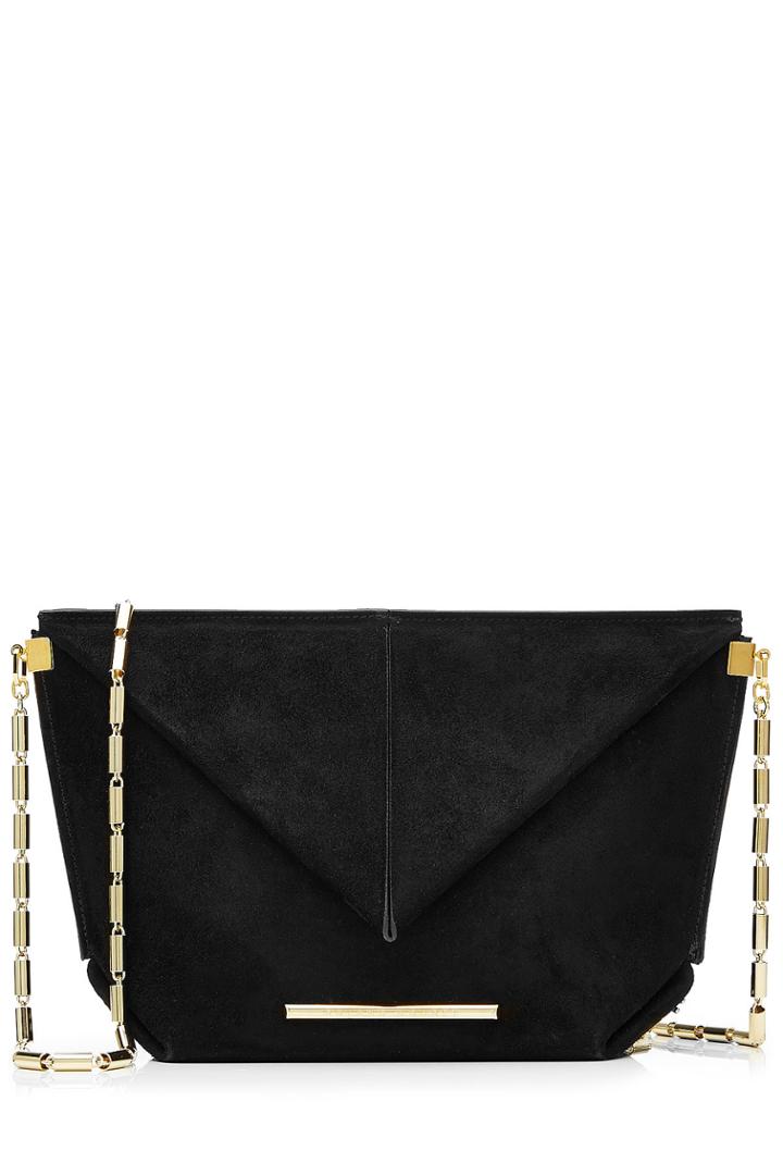 Roland Mouret Roland Mouret Suede Shoulder Bag - Black