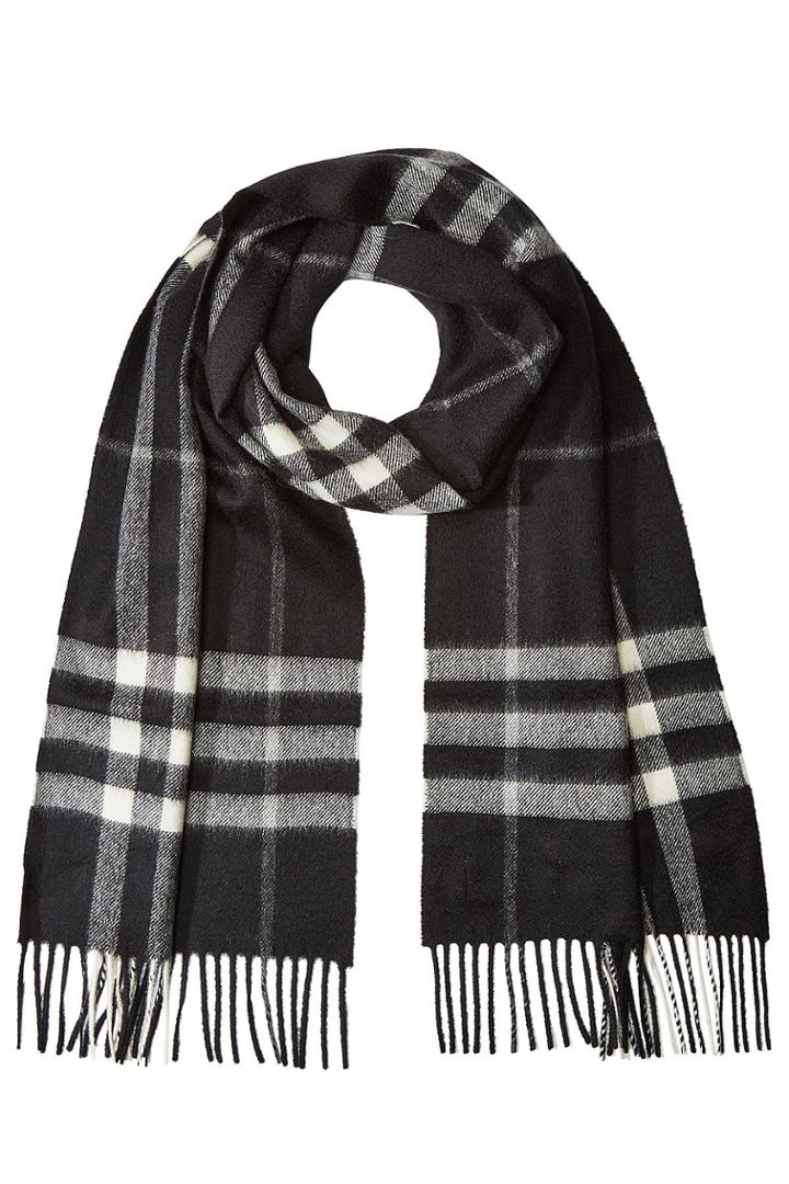 Burberry Shoes & Accessories Burberry Shoes & Accessories Checked Cashmere Scarf - Black