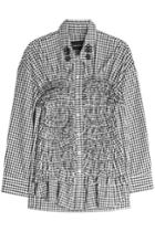 Simone Rocha Simone Rocha Embellished Gingham Cotton Shirt With Ruffles