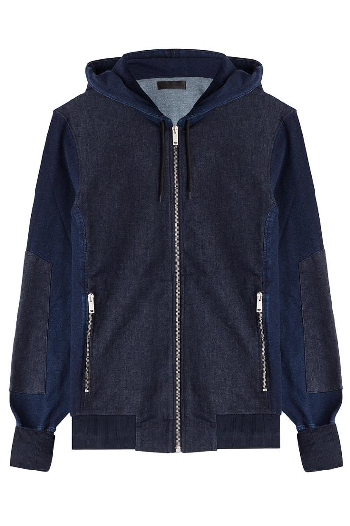 Alexander Mcqueen Alexander Mcqueen Patchwork Denim Hooded Jacket - Purple