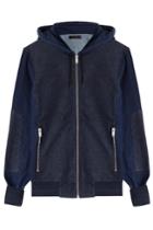 Alexander Mcqueen Alexander Mcqueen Patchwork Denim Hooded Jacket - Purple