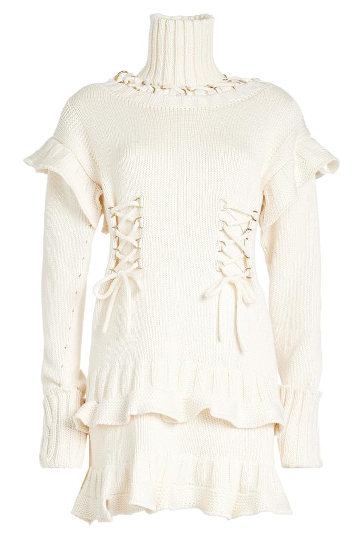Alexander Mcqueen Alexander Mcqueen Wool Dress With Turtleneck