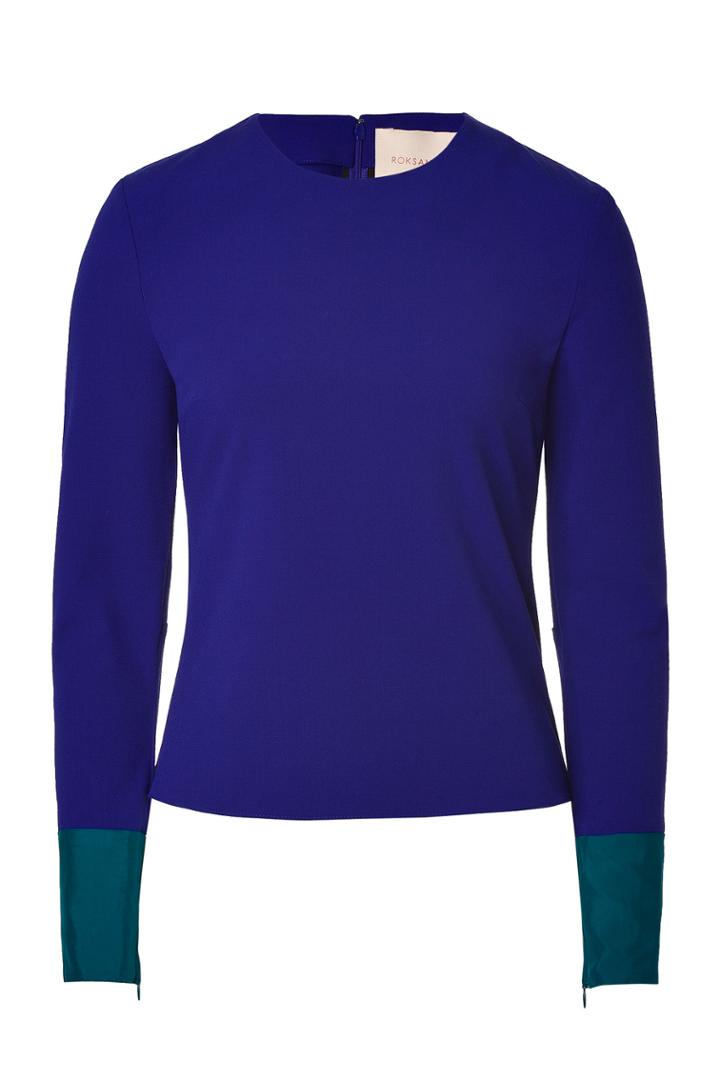Roksanda Roksanda Wool Blend Eldon Top - Blue