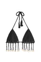 Anna Kosturova Anna Kosturova Crochet Knit Bikini Top With Shell Embellishments