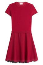 R.e.d. Valentino R.e.d. Valentino Knit Dress With Lace Hem Detail - Red