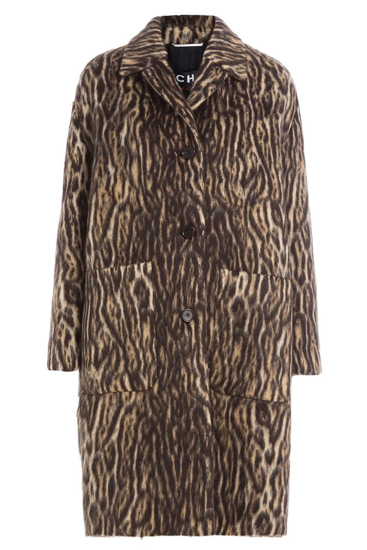 Rochas Rochas Animal Print Coat With Virgin Wool And Alpaca - Animal Prints