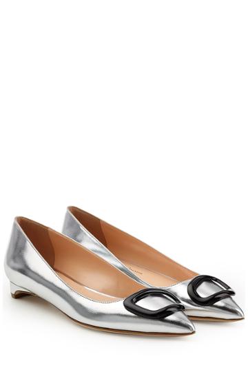 Rupert Sanderson Rupert Sanderson Auric Leather Ballerinas - Silver