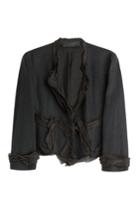 Donna Karan New York Donna Karan New York Cropped Linen Jacket - Black