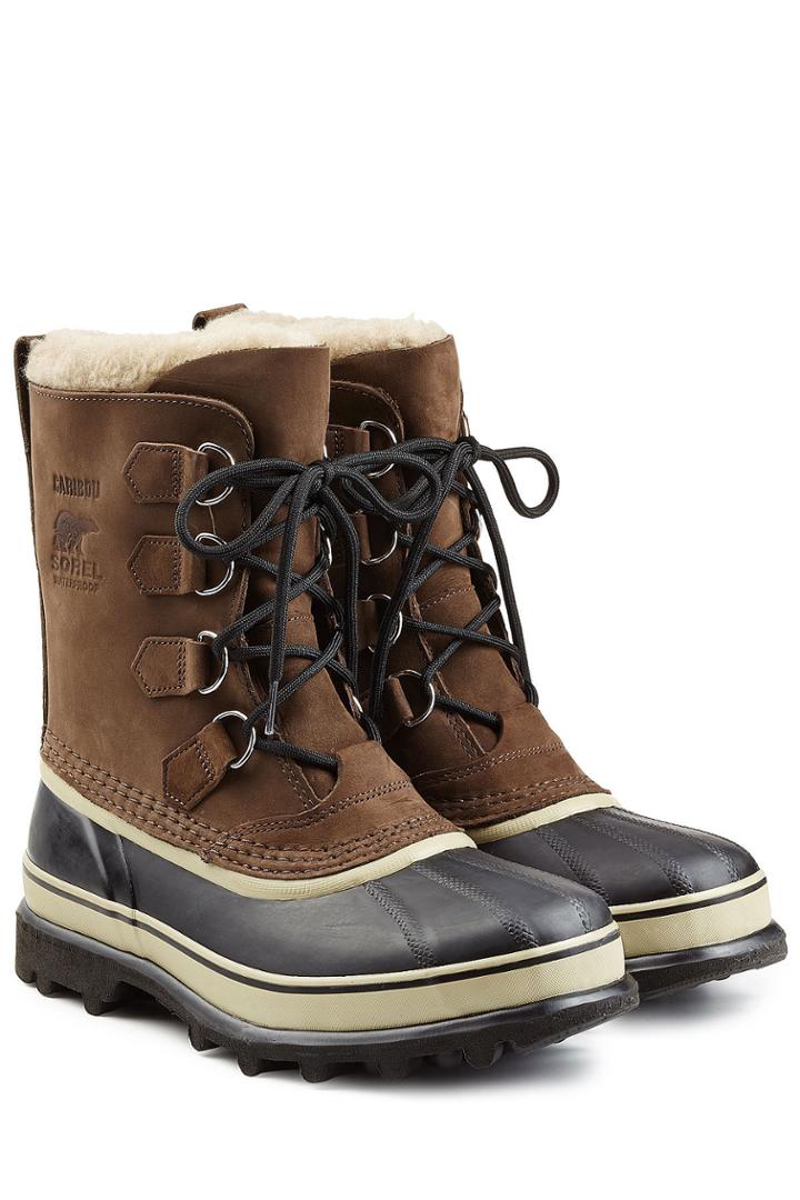 Sorel Sorel Caribou Suede And Rubber Short Boots