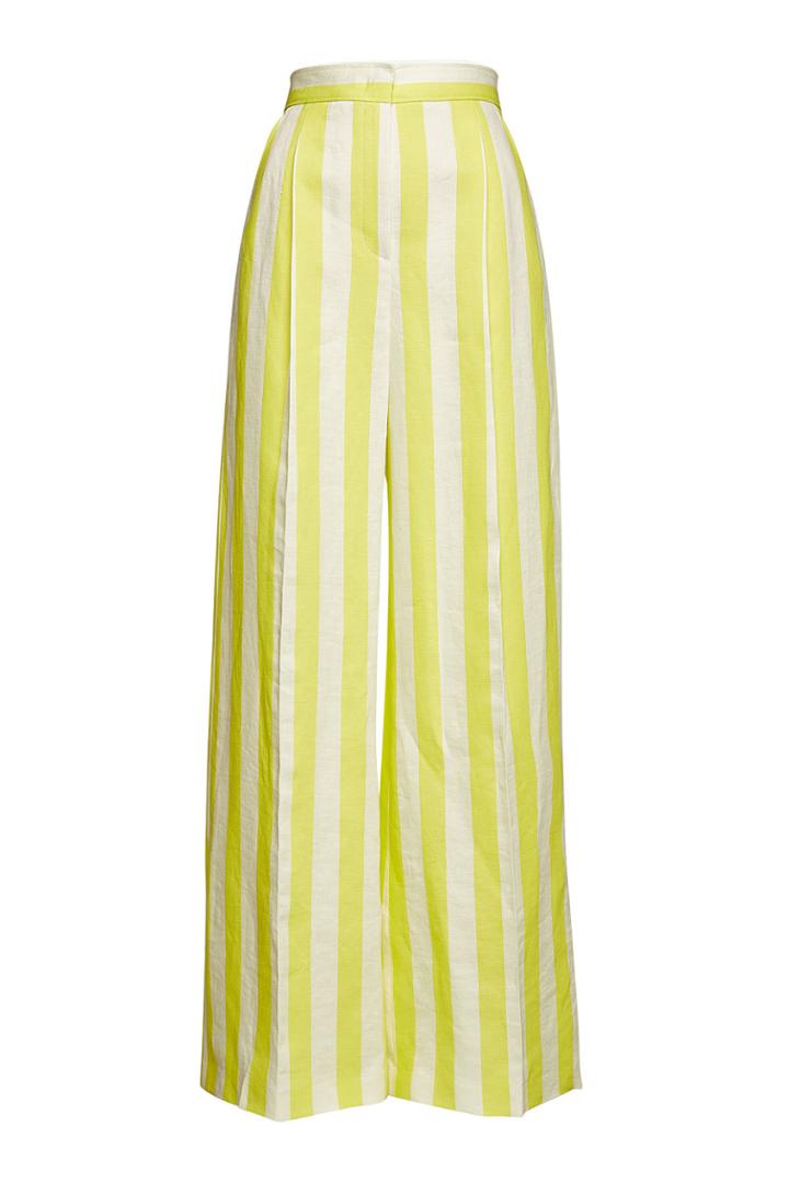 Escada Escada Striped Wide Leg Pants In Linen And Cotton