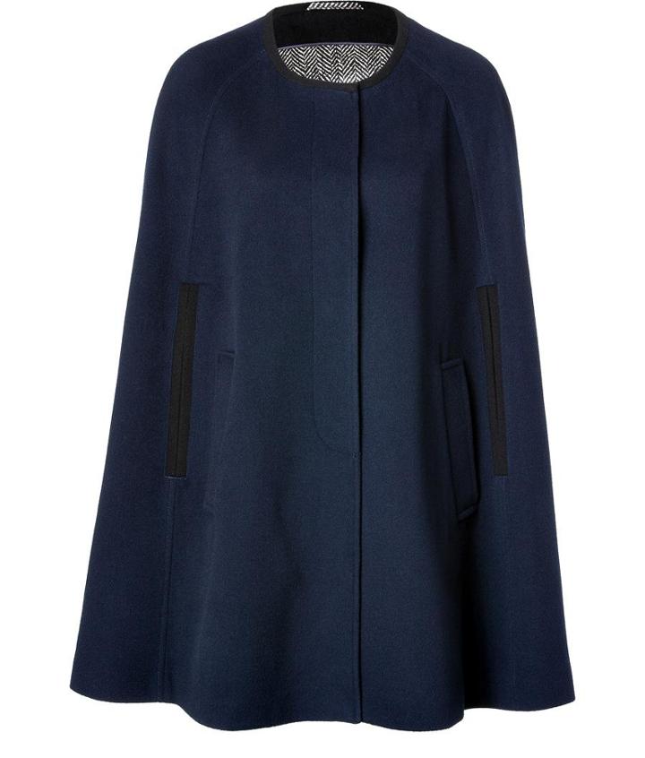 Steffen Schraut Wool-cashmere City Cape In Deep Blue
