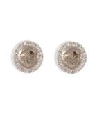 Susan Foster 18k White Gold Diamond Slice Studs With Micro Pave Diamonds
