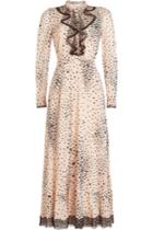 R.e.d Valentino R.e.d Valentino Printed Silk Dress With Lace