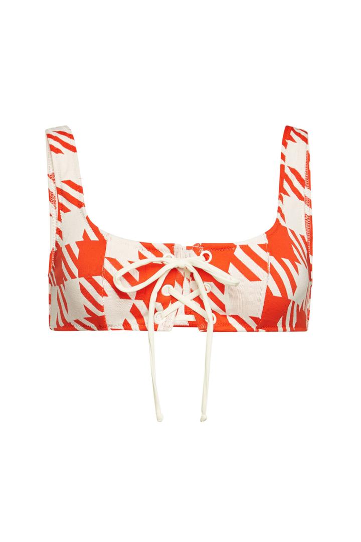 Solid & Striped Solid & Striped The Isabella Gingham Bikini Top With Lace-up Front