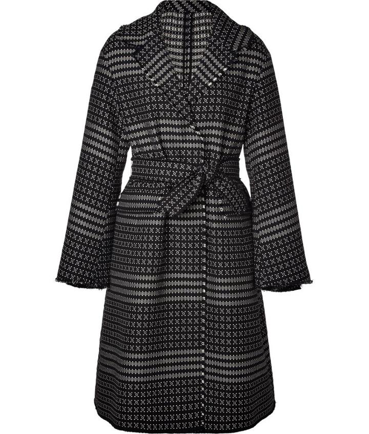 Agnona Intarsia Knit Wool Coat