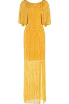 Jenny Packham Jenny Packham Bead And Sequin Embellished Floor Length Silk Gown - Yellow
