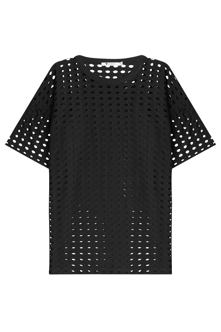 T By Alexander Wang T By Alexander Wang Short Sleeve Top With Cut-out Detail - Black