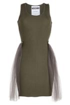 Moschino Moschino Ribbed Wool Dress With Tulle