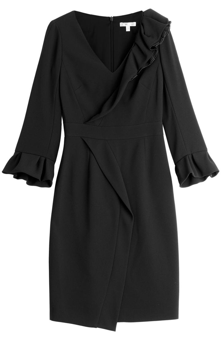 Paule Ka Crepe Dress With Ruffles