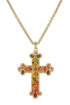 Kenneth Jay Lane Kenneth Jay Lane Multicolor Cross Necklace - Multicolored
