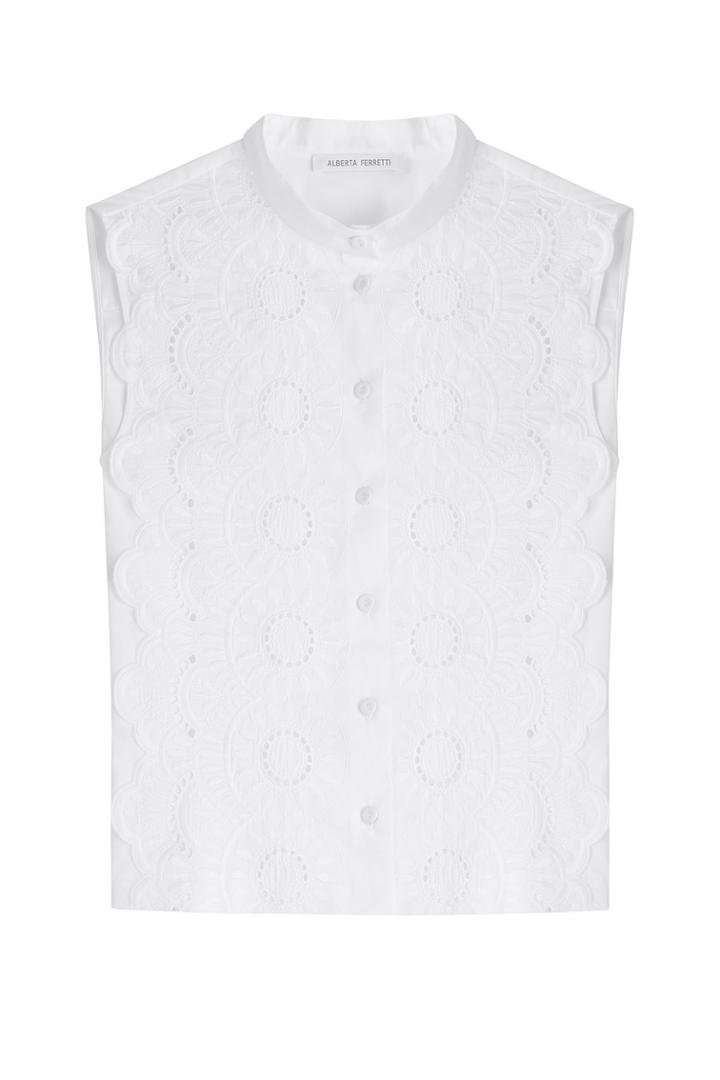 Alberta Ferretti Alberta Ferretti Sleeveless Shirt With Crochet Lace Front